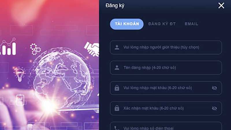 Hướng dẫn đăng ký tài khoản Mg188