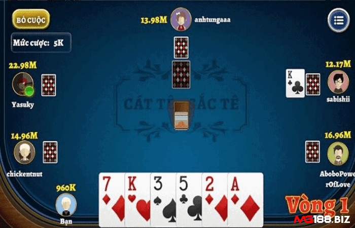 Cách tính điểm trong game bài Cắt Tê rất đơn giản