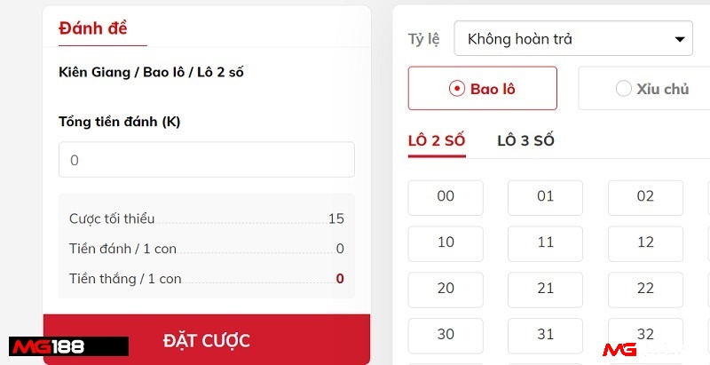 Chơi bao lô tại mg188 uy tín
