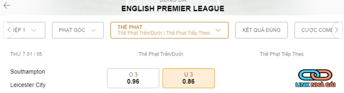 Kèo thẻ phạt tài xỉu cần dự đoán tổng số thẻ được rút ra thực tế so với con số nhà cái đưa ra