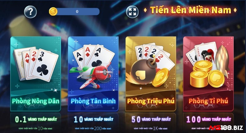 Tại sảnh tiến lên Mg188 anh em có thể tận hưởng các phòng chơi khác nhau