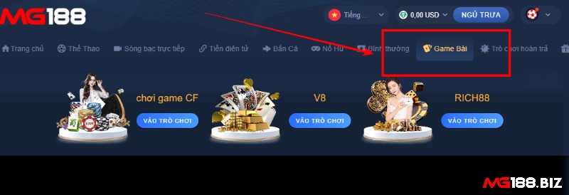Cách tham gia game đánh bài Mg188 rất đơn giản