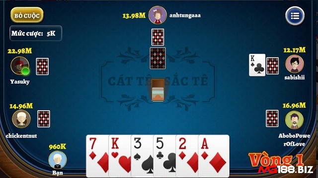 Quy tắc bài Catte có thể có sự thay đổi tuỳ vào phiên bản khác nhau
