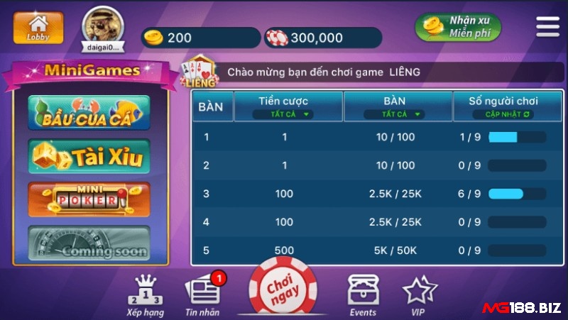 Bấm chơi ngay để bắt đầu ván bài mới