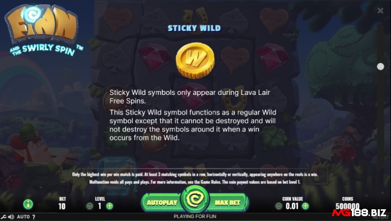 Biểu tượng Sticky Wild chỉ xuất hiện trong vòng quay miễn phí Lava Lair