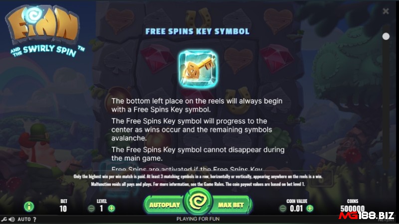 Biểu tượng Free Spins Key xuất hiện cố định phía dưới bên trái guồng quay