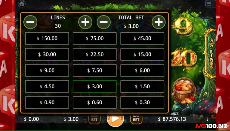 Hãy nhấn nút "New Bet" để điều chỉnh mức cược trên mỗi dòng
