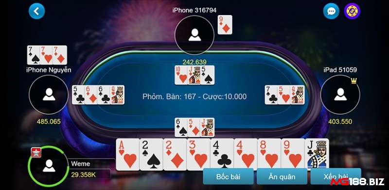 Tính toán điểm trong quá trình đặt cược game bài phỏm