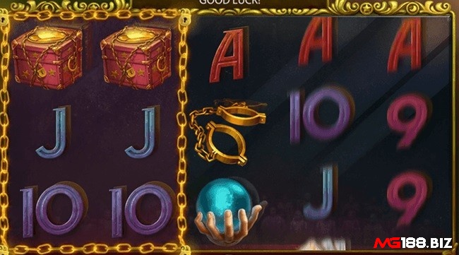 Các biểu tượng bóng loáng được đặt trên nền Fantasini Master of Mystery