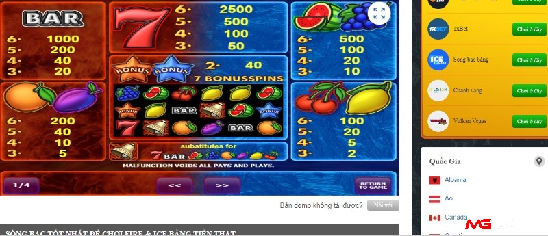 Các biểu tượng trong slot Fire vs Ice