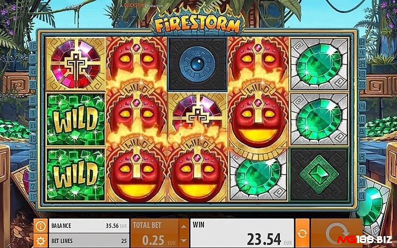 Biểu tượng Wild trong game là một viên ngọc đỏ rực lửa