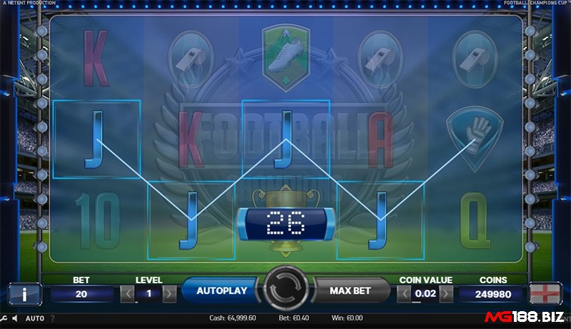 Football Champions Cup là slot game lấy chủ đề bóng đá hấp dẫn