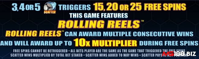 Nhận thưởng tối đa 25 vòng quay miễn phí và hệ số nhân x10 trong tính năng Free Spins