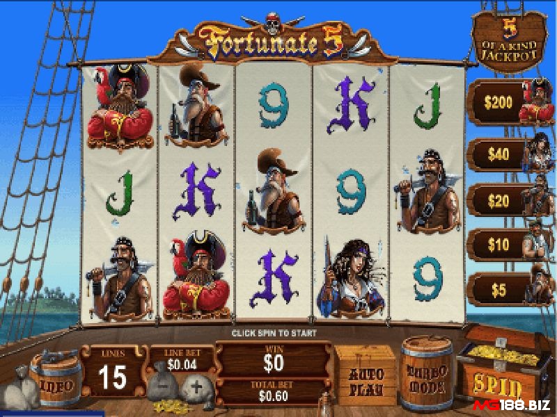 Vòng quay miễn phí là một tính năng hấp dẫn trong Fortunate 5