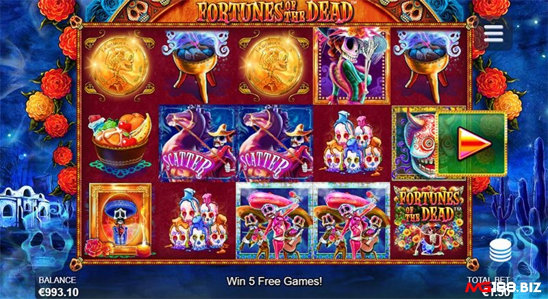 Biểu tượng Scatter trong Fortunes of the Dead giúp bạn có thêm vòng quay miễn phí