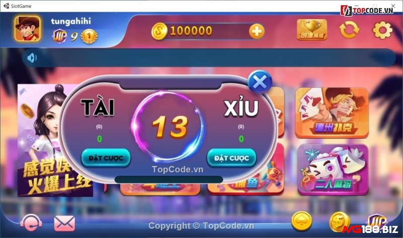 Mini game tài xỉu - thắng cược liên tiếp