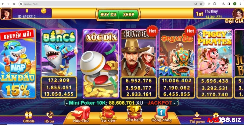 Cổng game giải trí lôi cuốn san hu 777