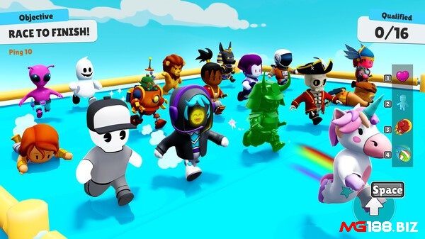 Các nhân vật trong game Stumble Guys đa dạng khác nhau