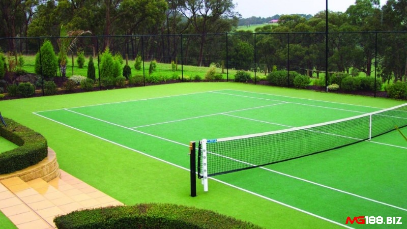 Việc bảo trì sẽ là diễn ra không thường xuyên so với các loại sân tennis cỏ tự nhiên.
