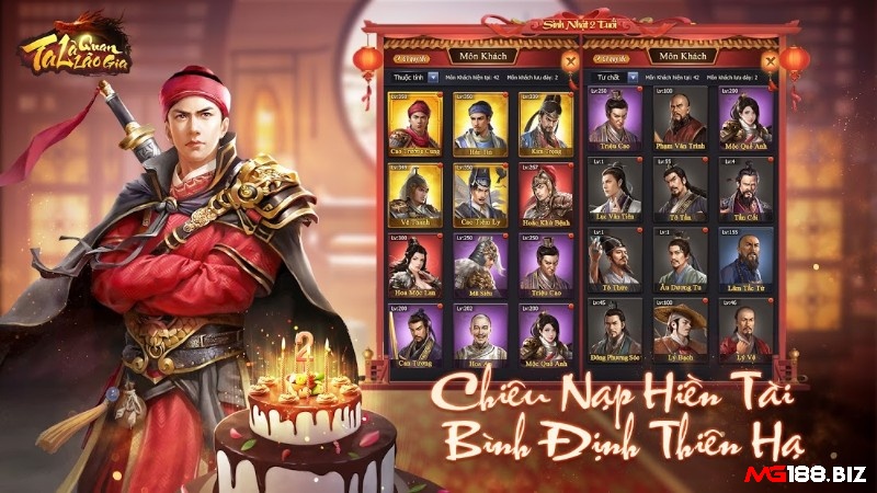 Giao diện chiêu mộ và quản lý thuộc hạ