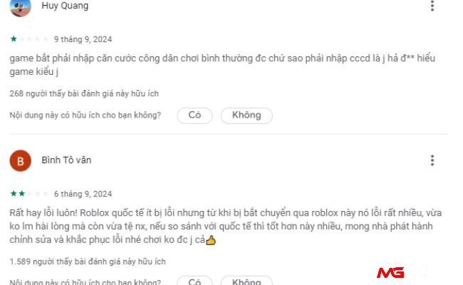 Phản hồi từ người dùng giúp đánh giá chính xác chất lượng và độ phổ biến của game
