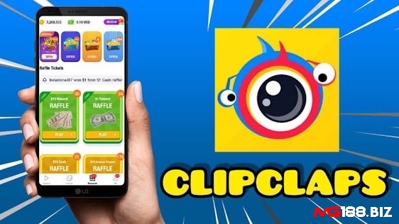 ClipClaps, ứng dụng trong top 10 game kiếm tiền, cho phép người dùng kiếm tiền qua việc xem video, tương tác và tham gia mini game