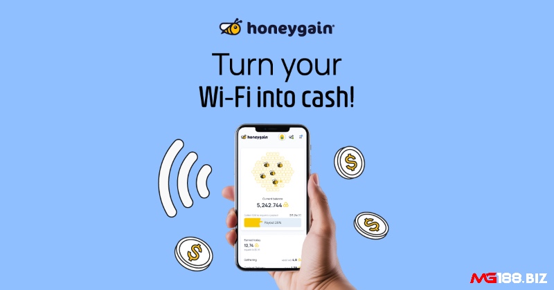 Honeygain mang đến cơ hội kiếm tiền cho người dùng bằng cách chia sẻ băng thông internet không sử dụng