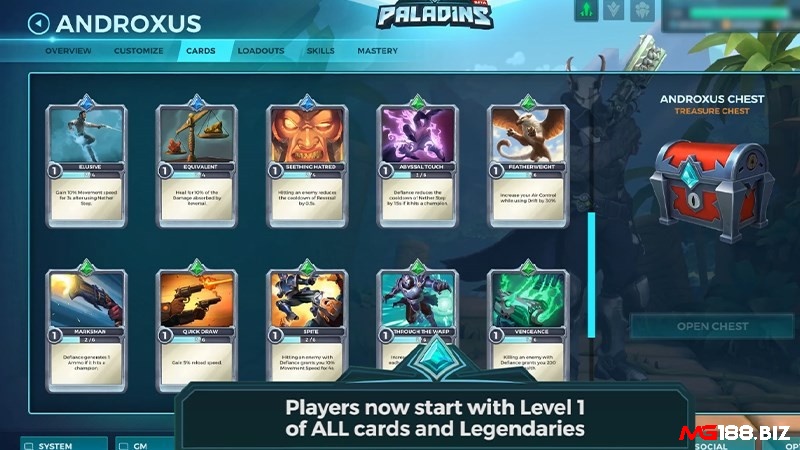 Hệ thống loadout thẻ bài tạo lối chơi độc đáo trong Paladins