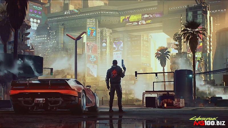 Cyberpunk 2077 tái hiện thành phố tương lai đầy mâu thuẫn với cốt truyện đậm chất điện ảnh.