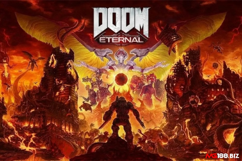 Top 10 single player fps games DOOM Eternal là bản giao hưởng của hủy diệt, nơi nhịp độ dồn dập và cơ chế chiến đấu