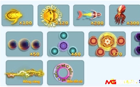 Bảng trả thưởng các loài cá lớn trong trò chơi bắn cá ăn xu