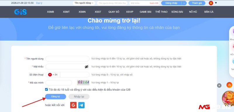 Thông tin đăng ký Gi8 chính xác là chìa khóa để nạp rút thuận lợi và bảo toàn quyền lợi lâu dài cho người chơi