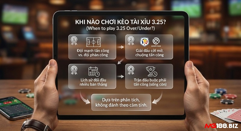 Hướng dẫn lựa chọn kèo Tài Xỉu 3.25 qua 4 kịch bản trận đấu điển hình, tập trung vào phân tích dữ liệu thay vì đặt cược theo cảm tính