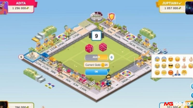  Cờ Tỷ Phú trên trình duyệt với bàn cờ bất động sản và các lượt đầu tư tài chính