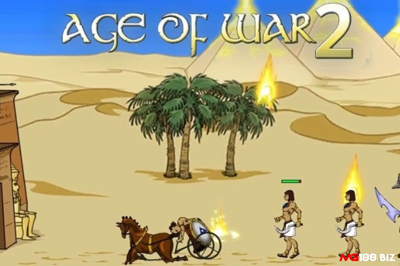 Age of War 2 trên trình duyệt với căn cứ chiến đấu và các kỷ nguyên phát triển quân đội