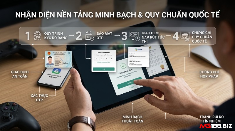 Nhận diện nền tảng minh bạch và quy chuẩn quốc tế qua 4 bước: KYC rõ ràng, bảo mật OTP, giao dịch tức thì, chứng chỉ hợp pháp để tránh rủi ro tín nhiệm