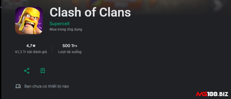 Tìm Clash of Clans trên CH Play