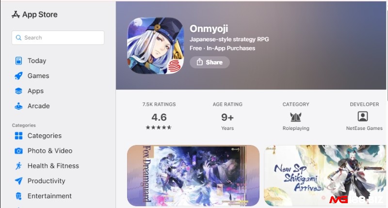 Tìm tải game âm dương sư ios từ NetEase Games