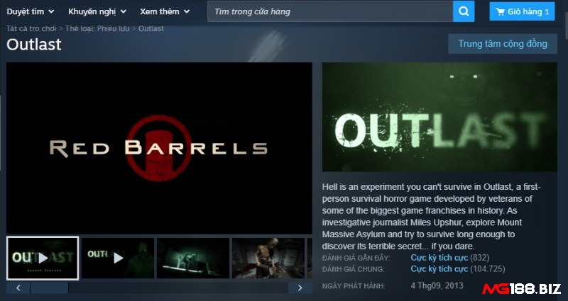 Steam đang có đợt giảm giá Outlast đến ngày 8/10/2026